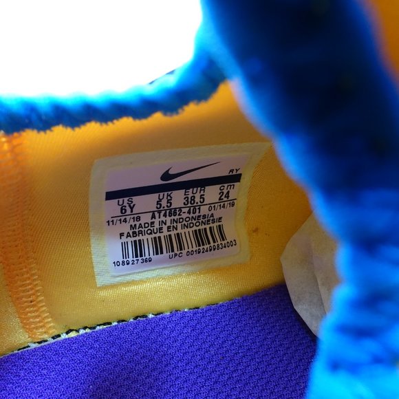 Nike Flex Runner Sneakers AT4662-401 Blue/Yellow - Picture 10 of 11